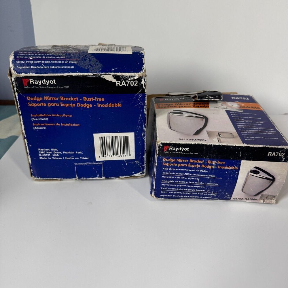 TWO‎ PACK Raydyot Dodge Mirror bracket RA702+RA700H: IN WORN OUT BOX
